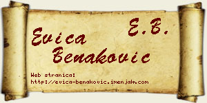 Evica Benaković vizit kartica